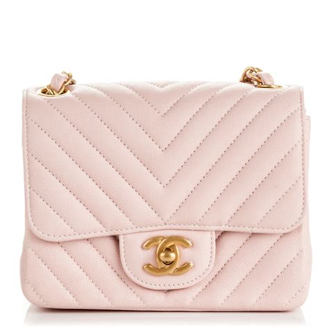 chanel pink chevron calfskin mini square|CHANEL Calfskin Chevron Quilted Mini Rectangular Flap Light .